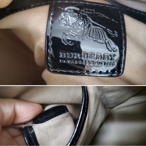 Burberry Beige/Black Nova Check PVC and Patent Leather Chester Bag - Picture 9 of 16